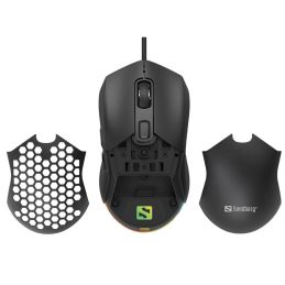 Mouse Gaming Sandberg FlexCover 6D 12800 DPI RGB USB Ergonomico