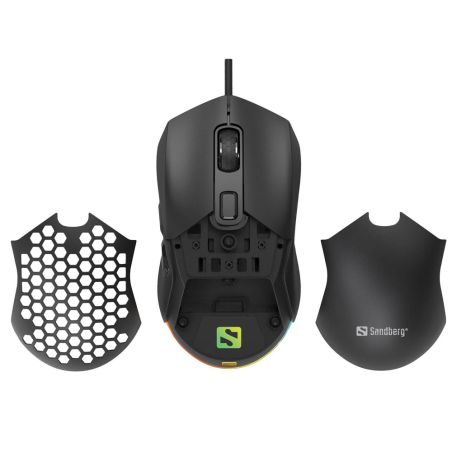 Mouse Gaming Sandberg FlexCover 6D 12800 DPI RGB USB Ergonomico