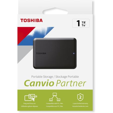 Toshiba Canvio Partner 1TB Hard Disk Esterno USB 3.2 Portatile Nero