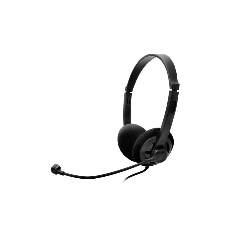 Cuffia Stereo USB con Microfono Cavo 1,8m Nero Atlantis P003-USB501