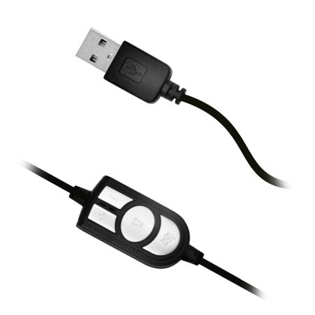 Cuffia Stereo USB con Microfono Cavo 1,8m Nero Atlantis P003-USB501