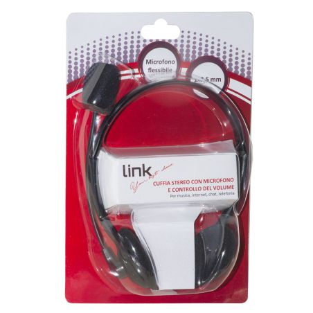 Cuffie Stereo con Microfono Orientabile Jack 3,5mm TRRS Cavo 1,8m LKHS03