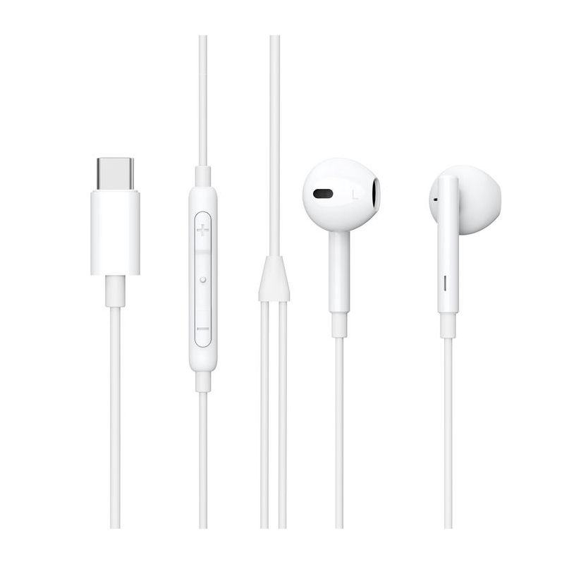 Auricolari In-Ear USB-C Microfono Controllo Volume Cavo 1,2m Bianchi eSTUFF