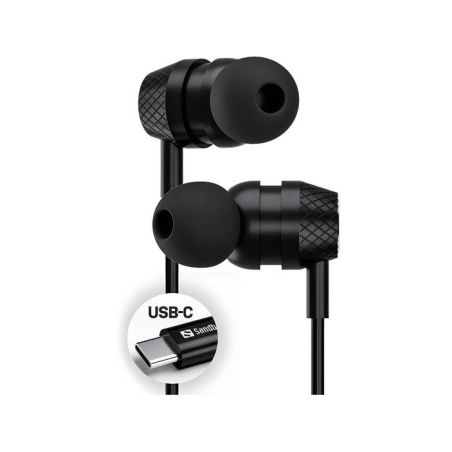 Auricolari In-Ear USB-C USB-A Microfono Controllo Volume Neri Sandberg