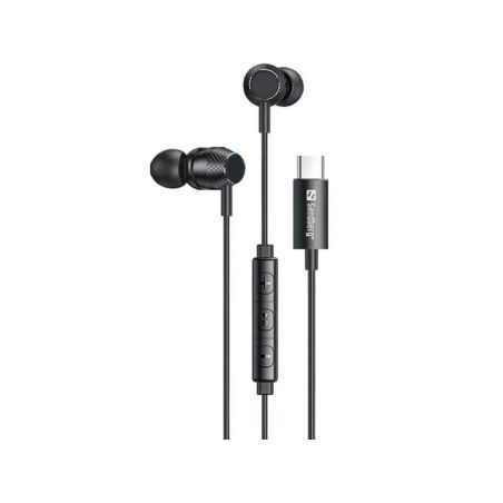 Auricolari In-Ear USB-C USB-A Microfono Controllo Volume Neri Sandberg