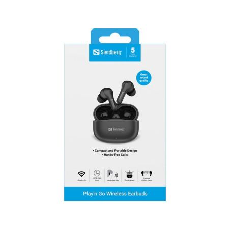 Auricolari Bluetooth TWS 6.0 Microfono Custodia 400mAh Sandberg Play'n Go
