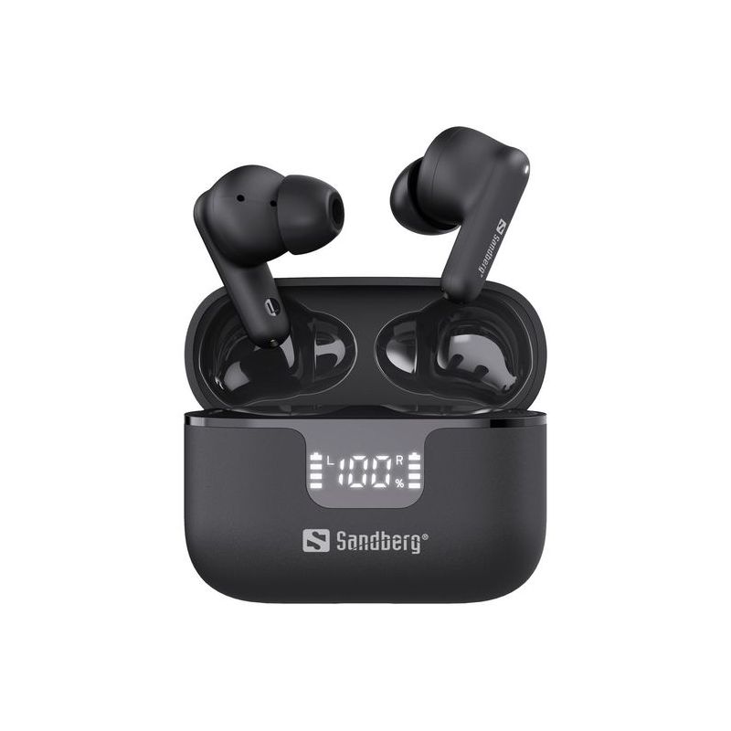 Auricolari Wireless Bluetooth ANC ENC Microfono Custodia Display Sandberg