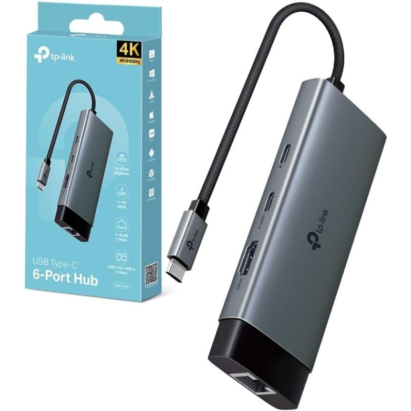 TP-Link UH6120C Hub USB-C 6 in 1 HDMI 4K 60Hz Gigabit Ethernet PD 100W
