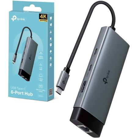 TP-Link UH6120C Hub USB-C 6 in 1 HDMI 4K 60Hz Gigabit Ethernet PD 100W
