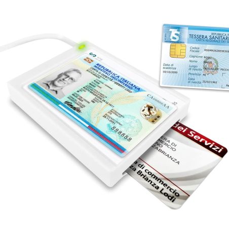 Lettore CIE 3.0 NFC Smart Card CNS CRS Tessera Sanitaria USB Atlantis
