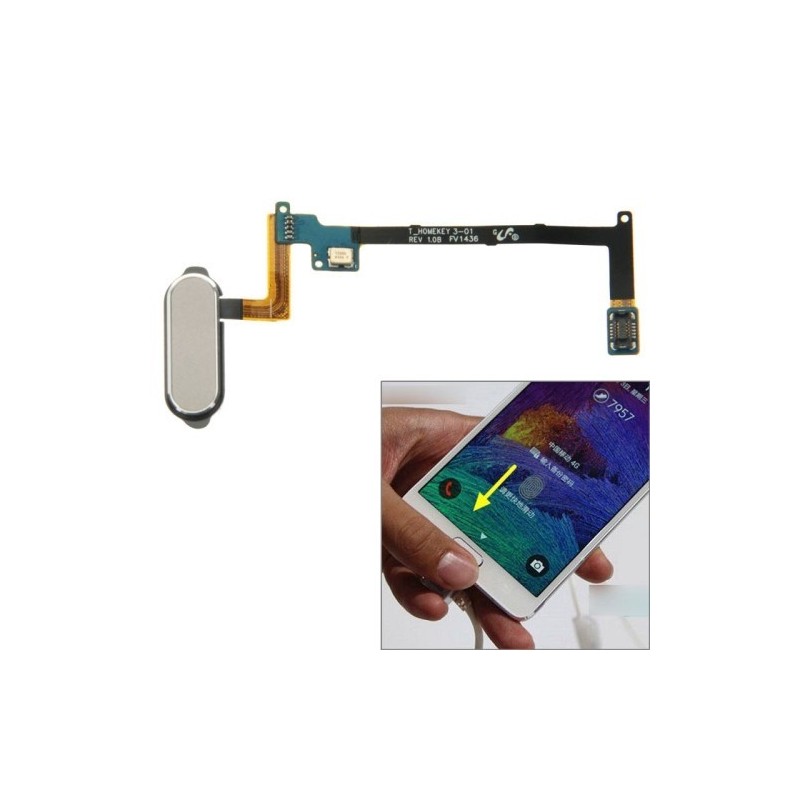 Tasto Home Grigio con Lettore Impronte Digitali per Samsung Galaxy Note 4 N910