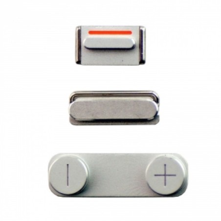 Tasti Volume Muto Silver per Apple iPhone 5 Set 3 in 1 Ricambio Laterali