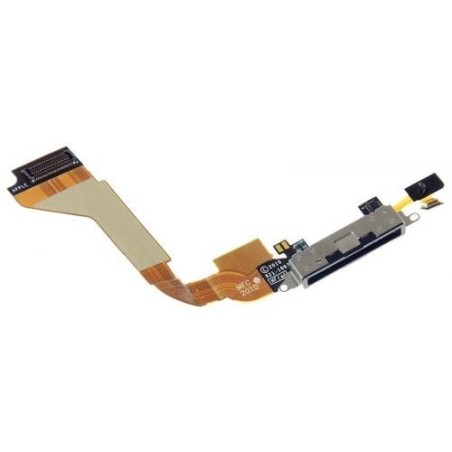 Cavo Flat per iPhone 4 Connettore Ricarica Dock e Microfono Nero