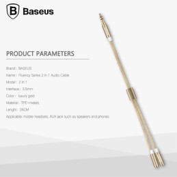 CAVO JACK 2 IN 1 BASEUS GOLD CAVO JACK 2 IN 1 BASEUS GOLD